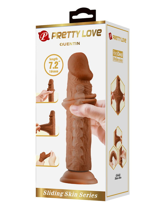 Pretty Love Quentin – Dildo Realista Deslizante 18,4 cm (Marrón)