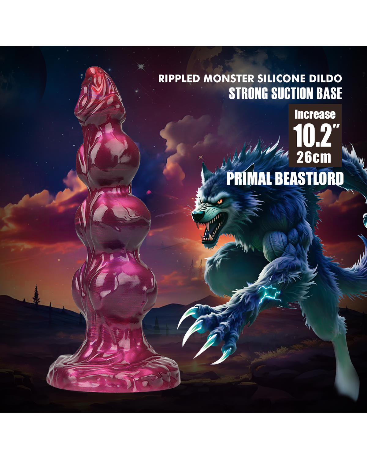 Power Monsters – Primal Beastlord – Texturierter Monster-Dildo (26 cm)
