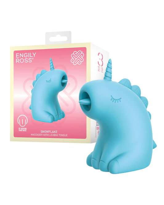ER – Snowflake Unicorn – Estimulador con lengua vibradora (Azul)