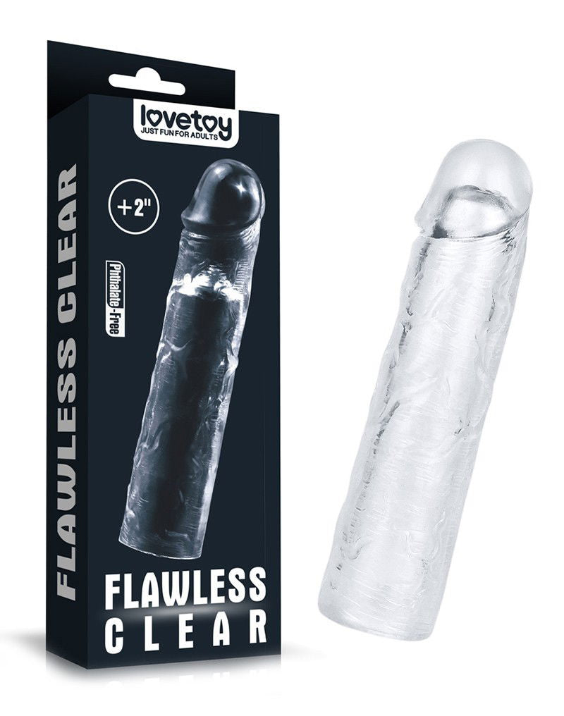 LoveToy – Flawless Clear Penishülle +5 cm (Transparent)