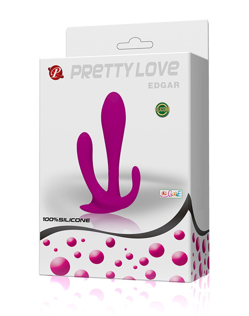 Pretty Love Edgar Doble Penetración Dildo – Silicona Suave (Color Rosa Intenso)