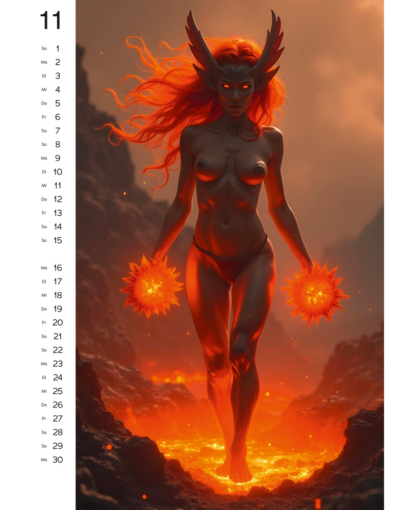 Pin-up Kalender Wild Fantasy 2026 – Calendario erótico Fantasy Art a color