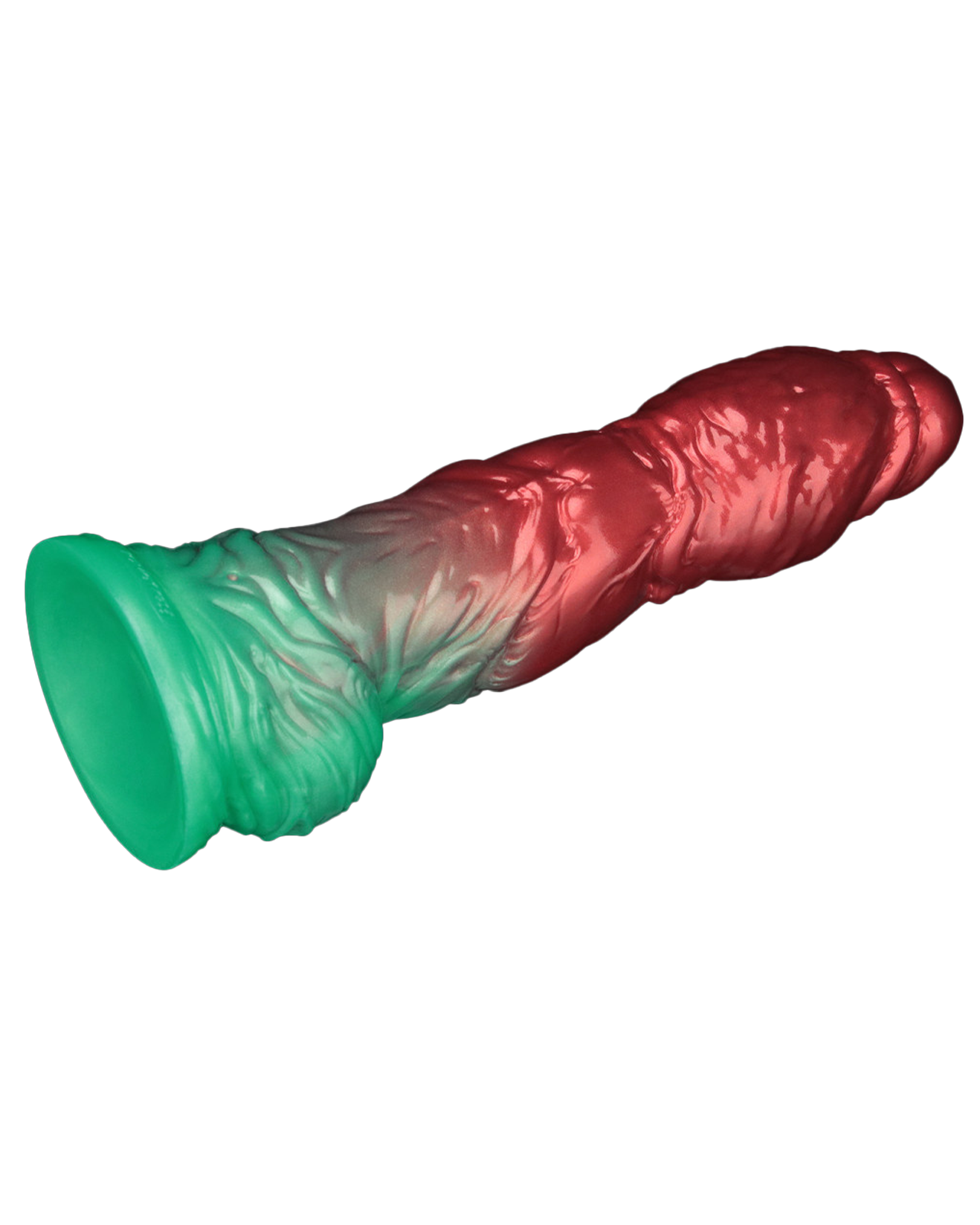 LoveToy – Dildo Inflable de Doble Densidad 25 cm (Rojo/Verde)