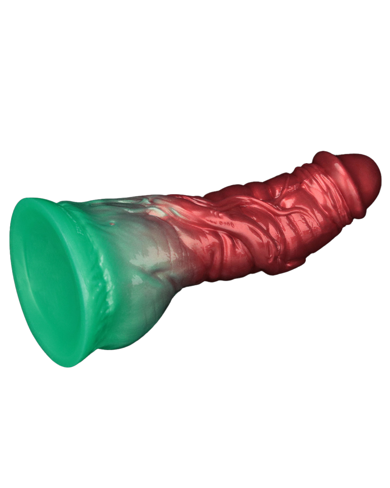 LoveToy Dildo Inflable de Doble Densidad 19 cm (Rojo/Verde)