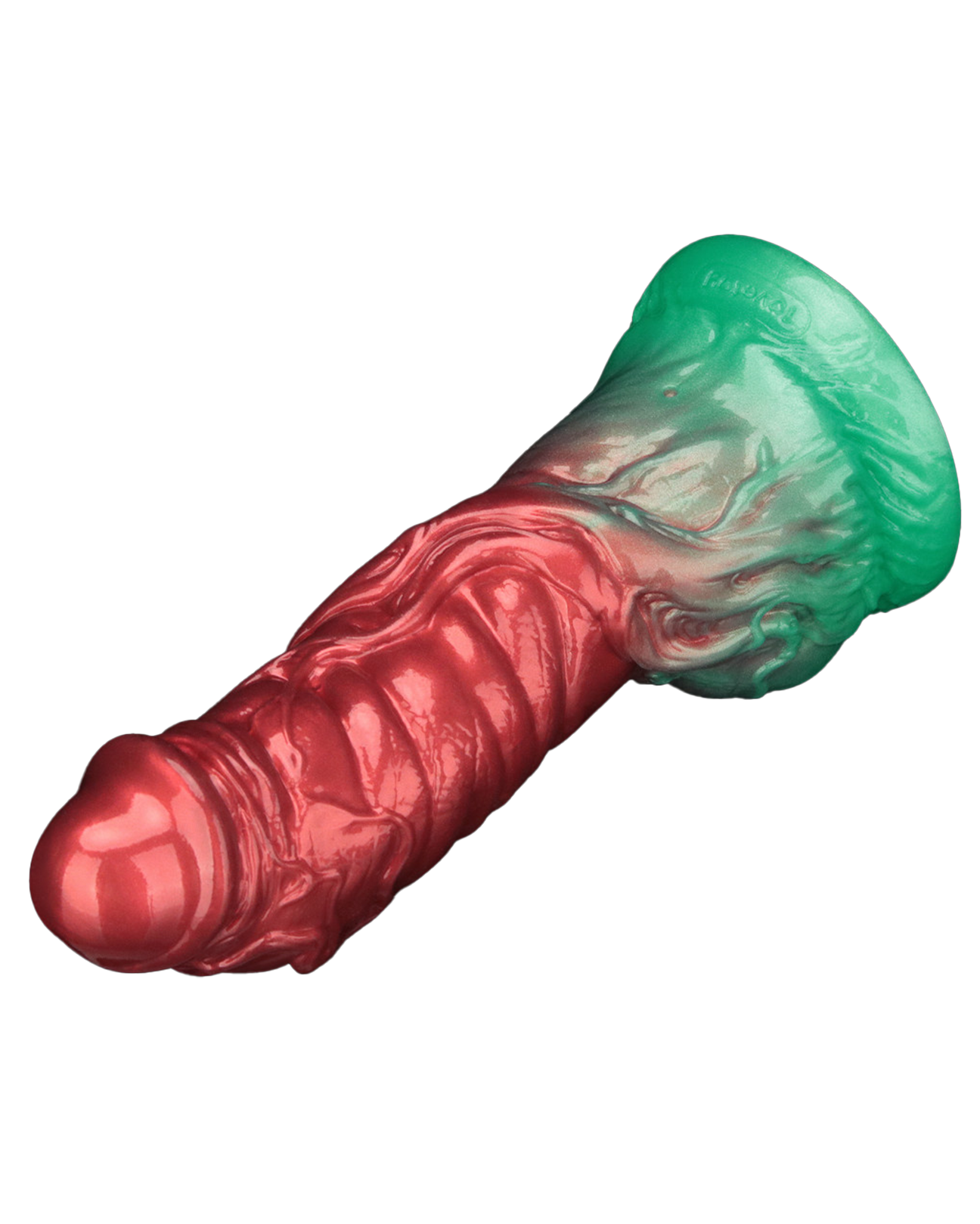 LoveToy Dildo Inflable de Doble Densidad 19 cm (Rojo/Verde)