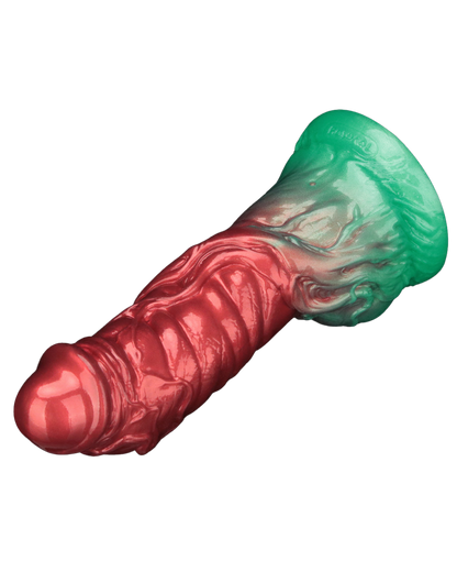 LoveToy Dildo Inflable de Doble Densidad 19 cm (Rojo/Verde)