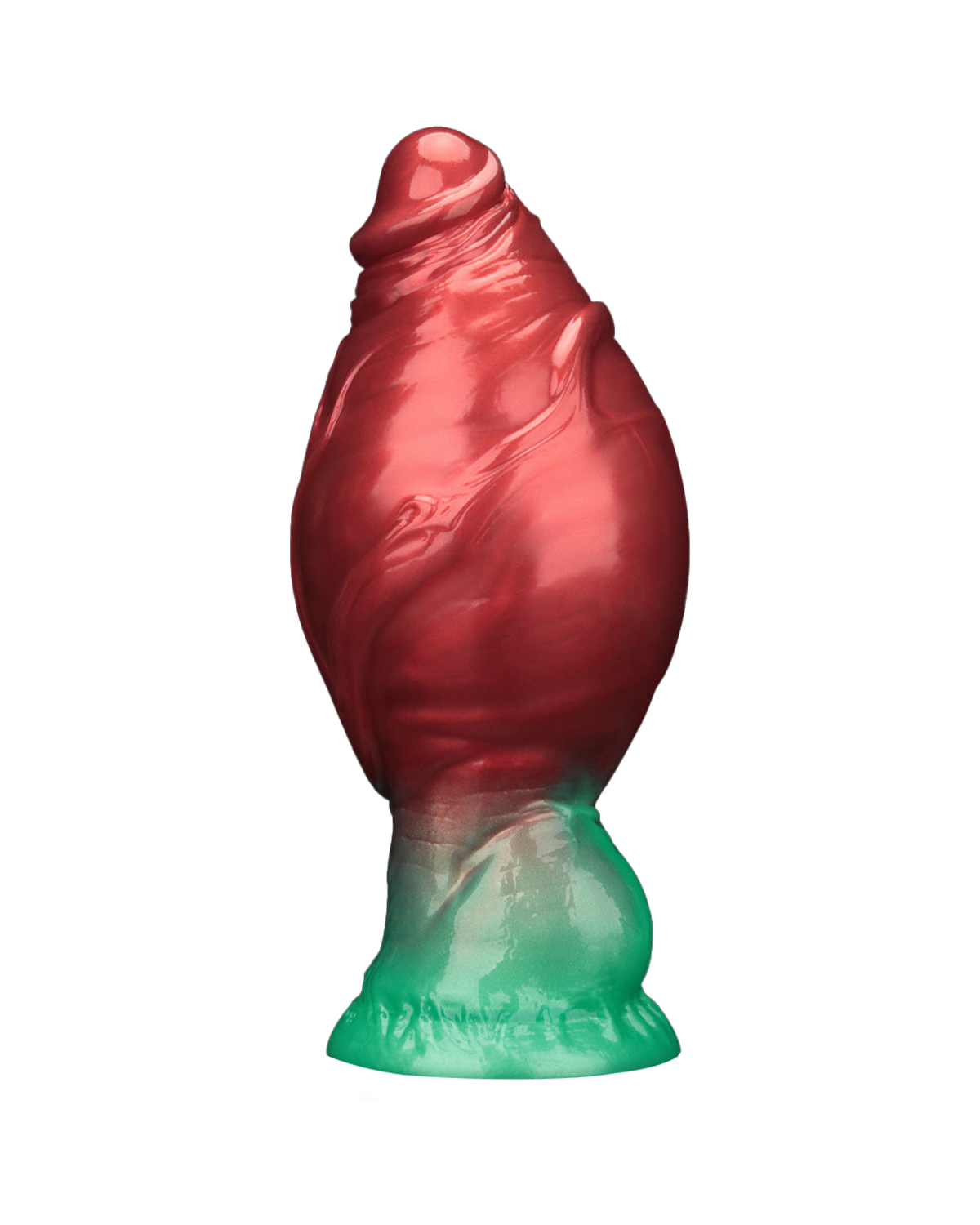 LoveToy Dildo Inflable de Doble Densidad 19 cm (Rojo/Verde)