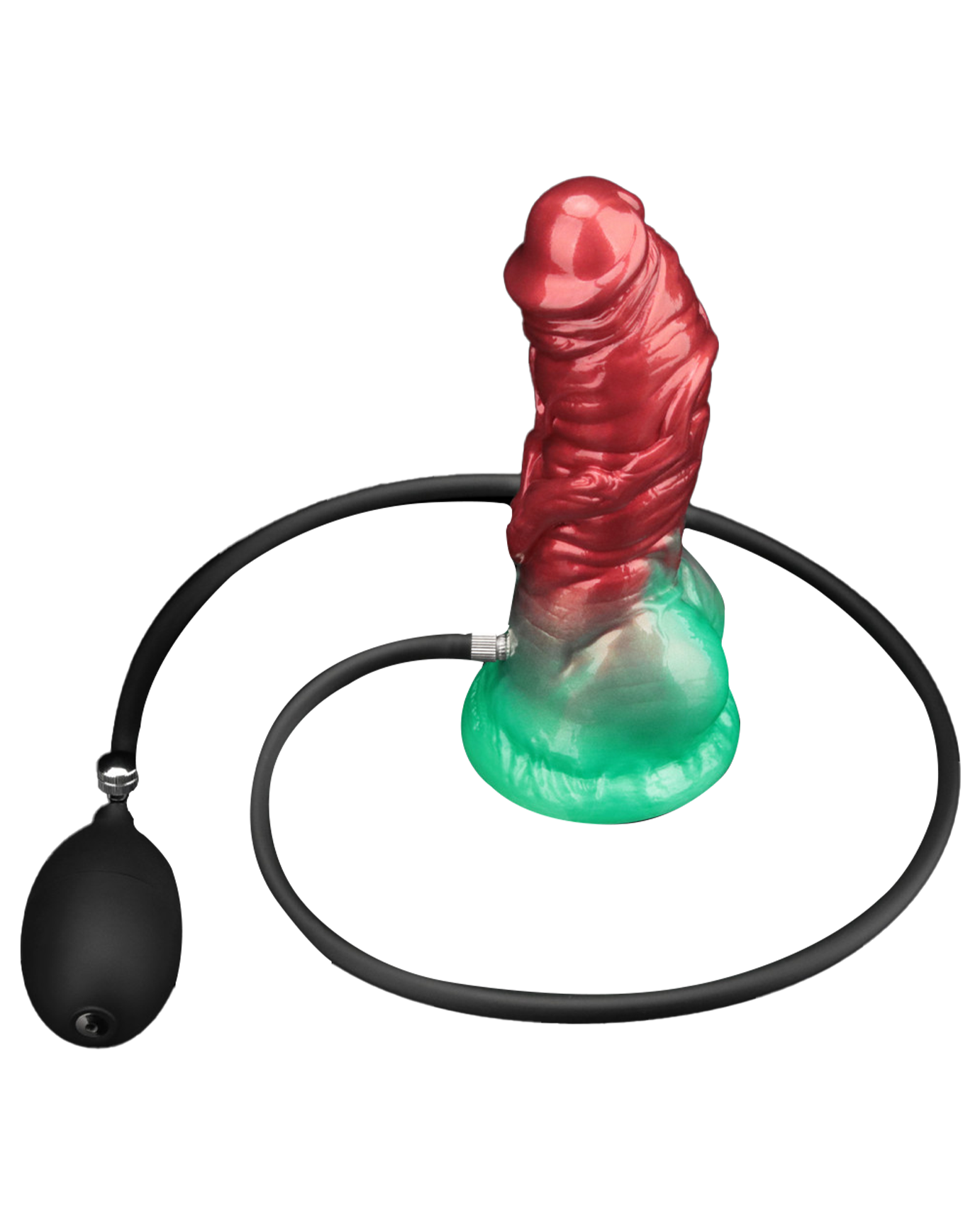 LoveToy Dildo Inflable de Doble Densidad 19 cm (Rojo/Verde)
