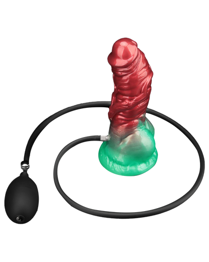 LoveToy Dildo Inflable de Doble Densidad 19 cm (Rojo/Verde)