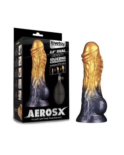 LoveToy Dildo Inflable de Doble Densidad 20 cm (Oro/Negro)