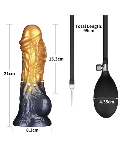 LoveToy Dildo Inflable de Doble Densidad 20 cm (Oro/Negro)