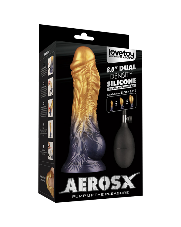 LoveToy Dildo Inflable de Doble Densidad 20 cm (Oro/Negro)