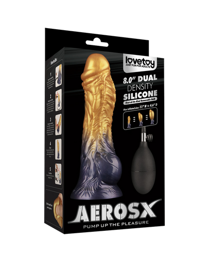 LoveToy Dildo Inflable de Doble Densidad 20 cm (Oro/Negro)