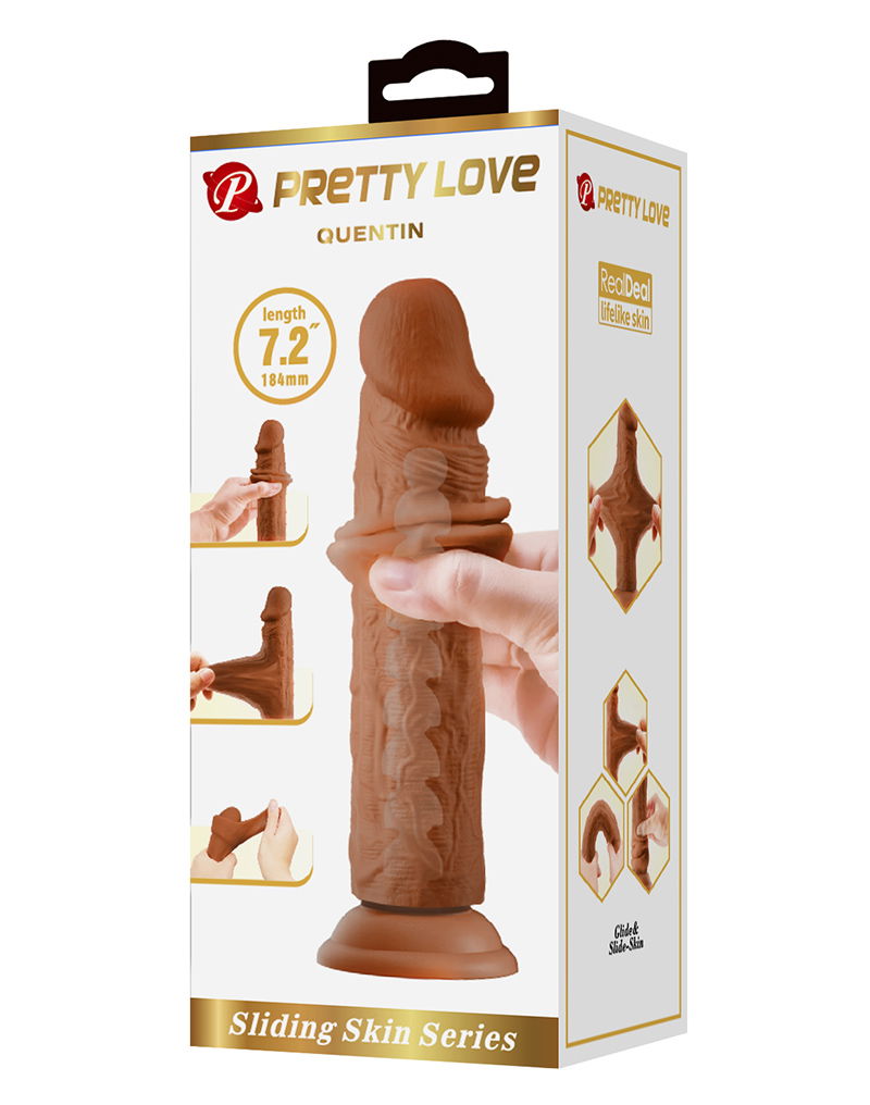 Pretty Love Quentin – Dildo Realista Deslizante 18,4 cm (Marrón)