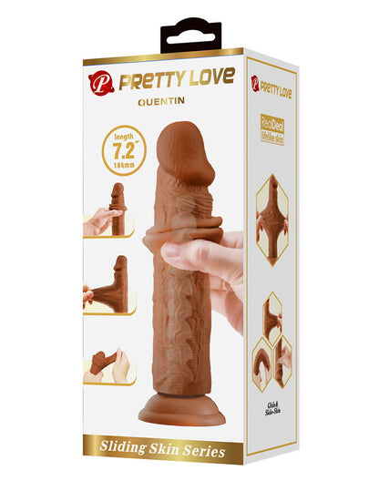 Pretty Love Quentin – Dildo Realista Deslizante 18,4 cm (Marrón)