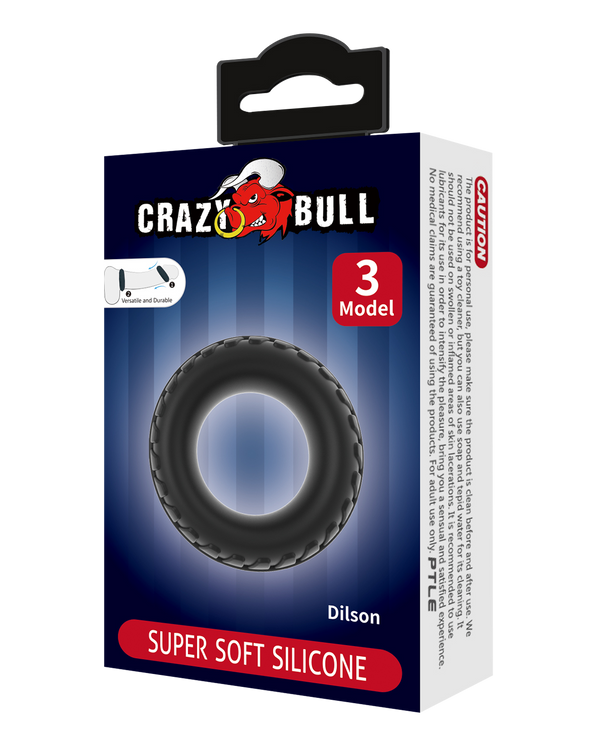 Crazy Bull – Dilson Anillo para Pene de Silicona Ultra Suave Modelo 3
