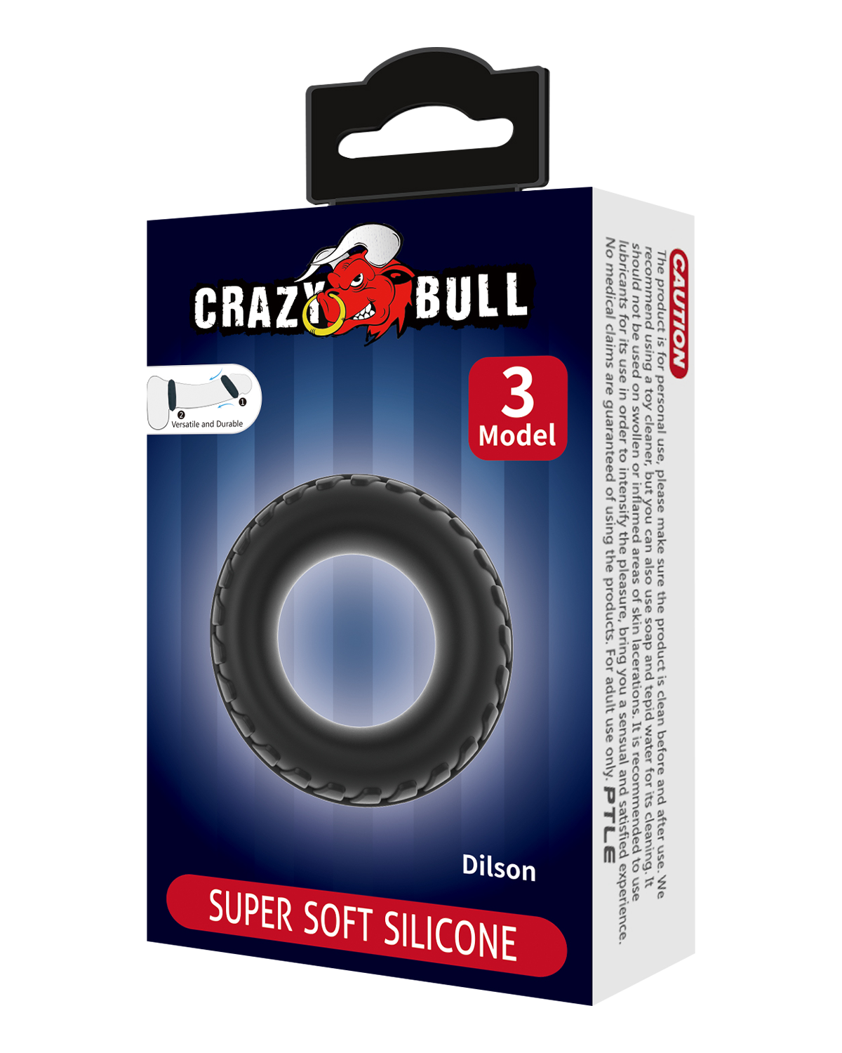 Crazy Bull – Dilson Anillo para Pene de Silicona Ultra Suave Modelo 3