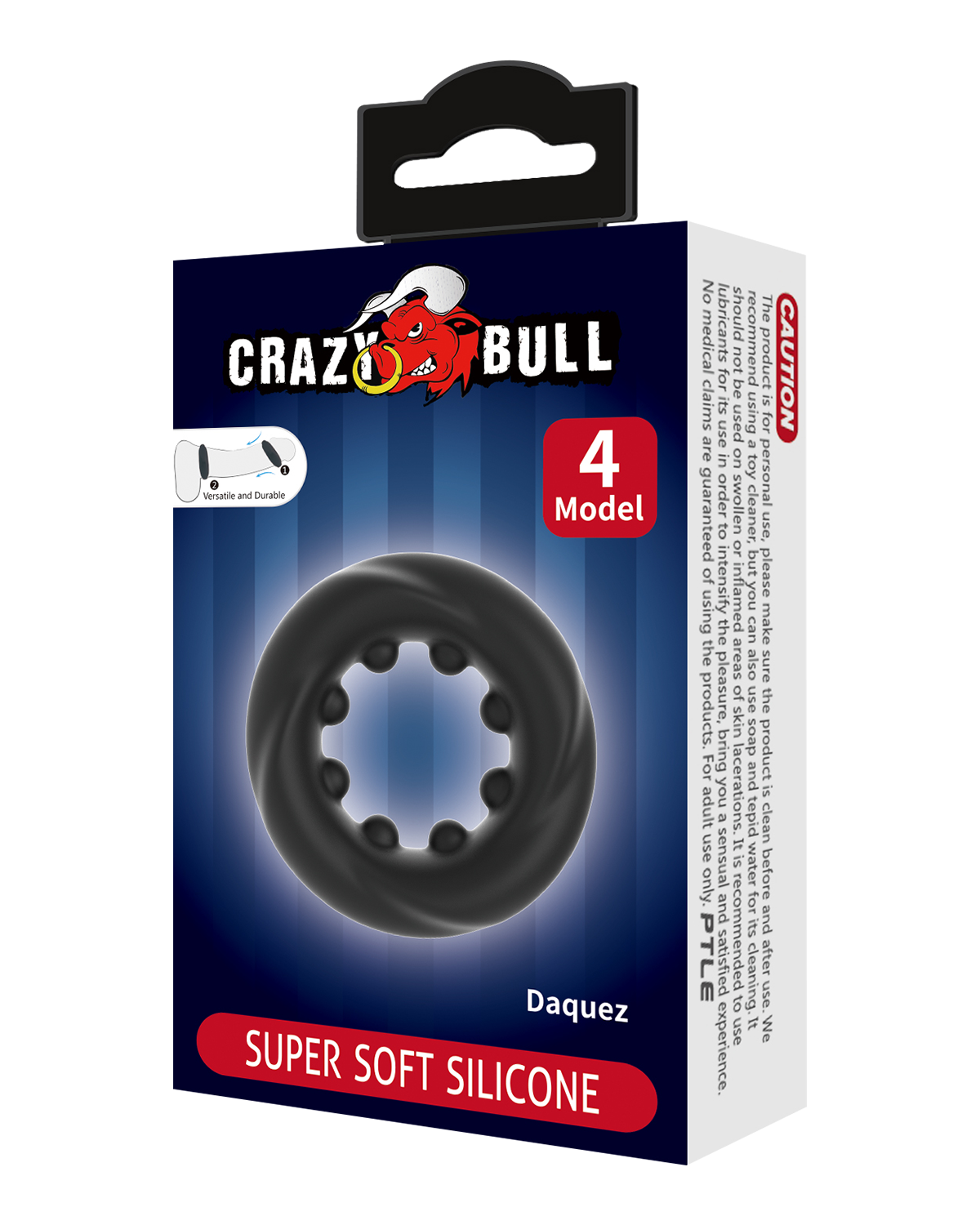 Crazy Bull – Daquez Anillo para Pene de Silicona Ultra Suave Modelo 4