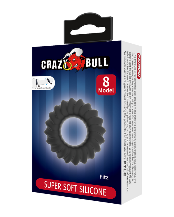 Crazy Bull – Fitz Anillo para Pene de Silicona Ultra Suave Modelo 8