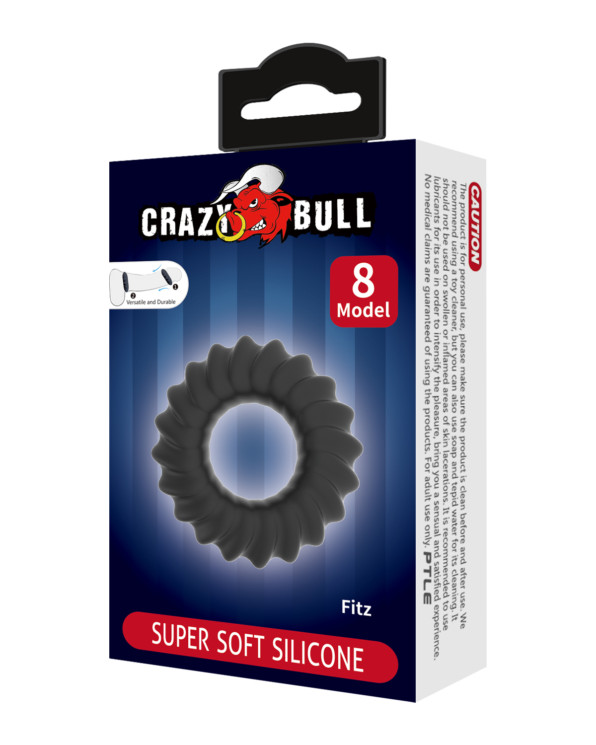 Crazy Bull – Fitz Anillo para Pene de Silicona Ultra Suave Modelo 8