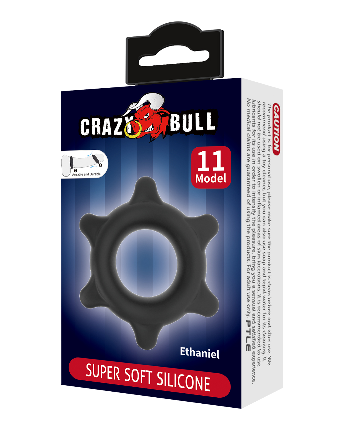 Crazy Bull – Ethaniel Anillo para Pene de Silicona Ultra Suave Modelo 11
