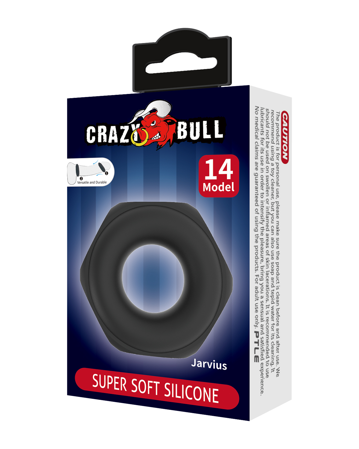 Crazy Bull – Jarvius Anillo para Pene de Silicona Ultra Suave Modelo 14