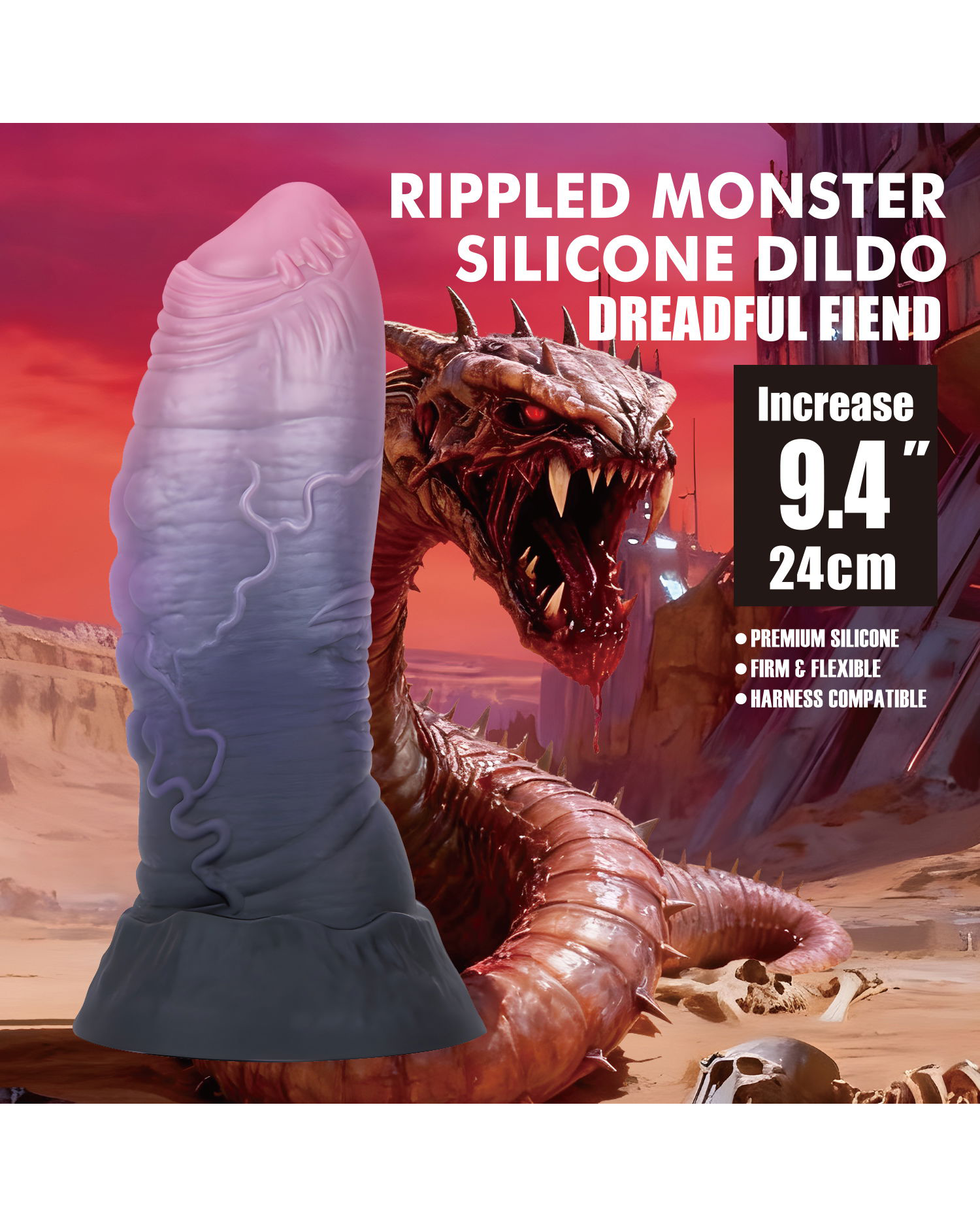 Power Monsters – Dreadful Fiend – Dildo Monster Texturizado (24 cm)