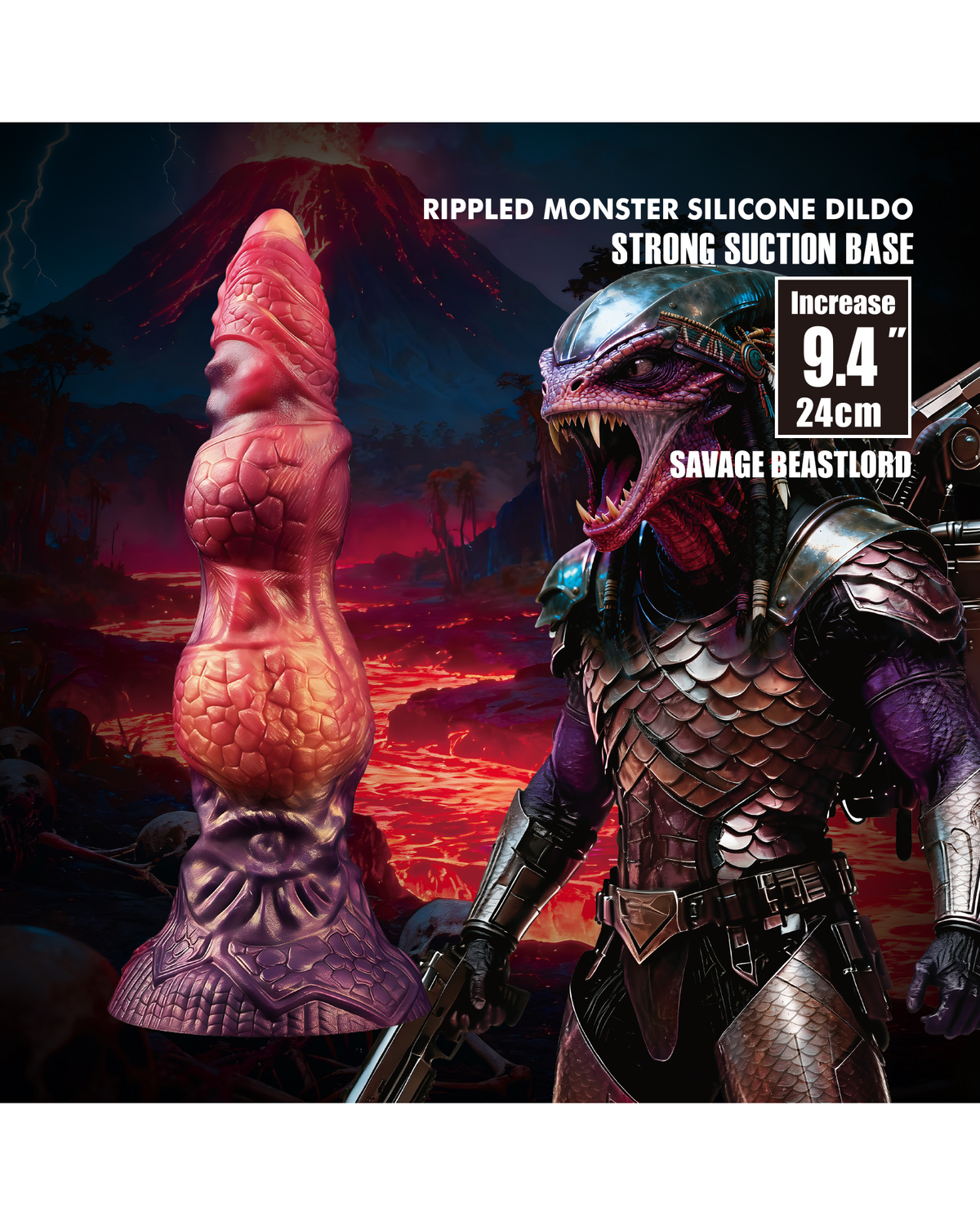 Power Monsters – Savage BeastLord – Textured Monster Dildo (24 cm)