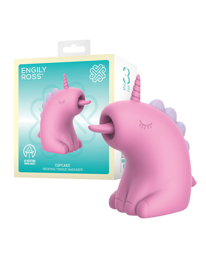 ER – Cupcake Unicorn – Estimulador con lengua rotatoria 360° (Rosa)