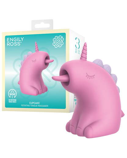 ER – Cupcake Unicorn – Estimulador con lengua rotatoria 360° (Rosa)