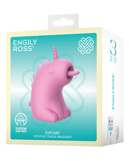 ER – Cupcake Unicorn – Estimulador con lengua rotatoria 360° (Rosa)