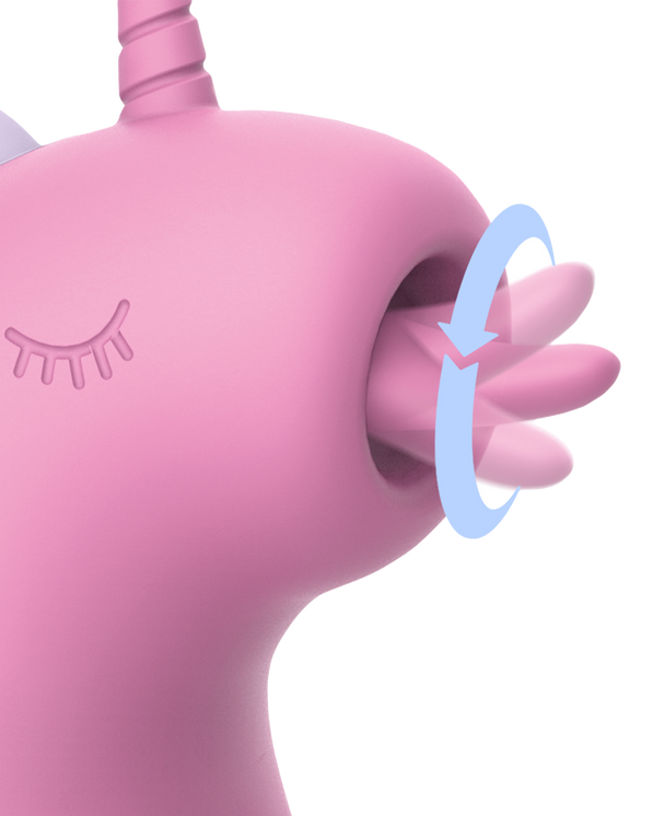 ER – Cupcake Unicorn – Estimulador con lengua rotatoria 360° (Rosa)