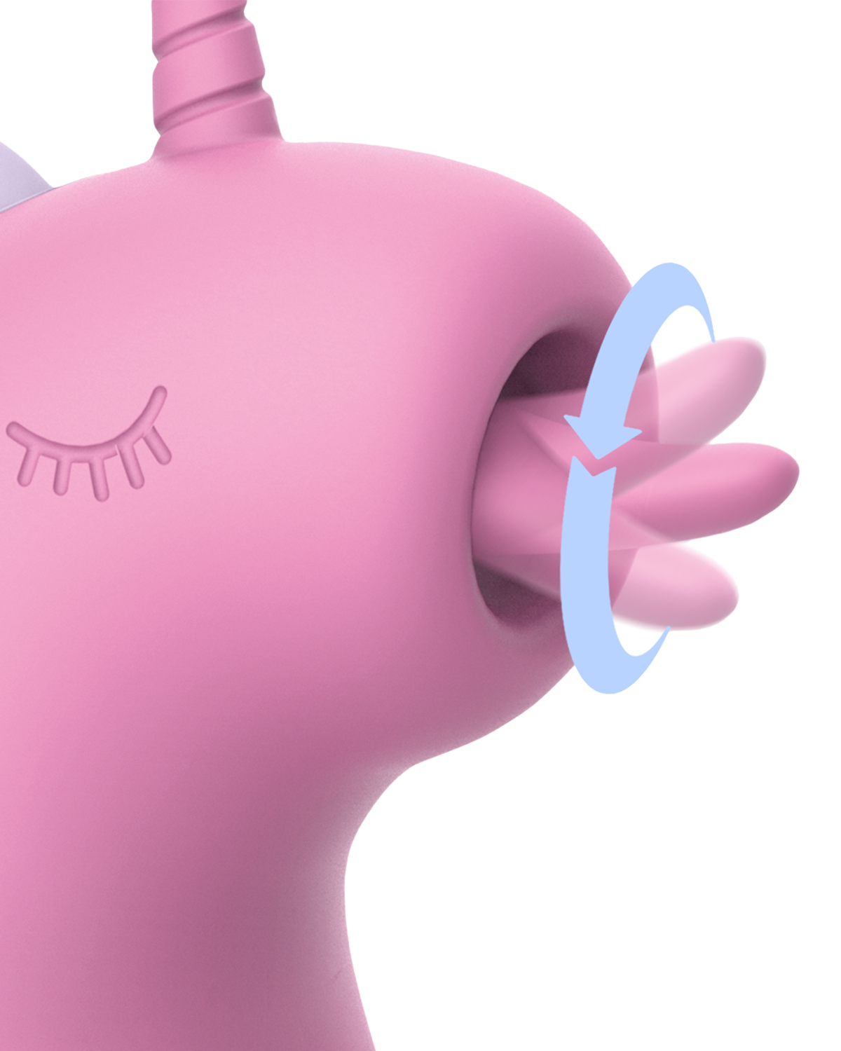 ER – Cupcake Unicorn – Estimulador con lengua rotatoria 360° (Rosa)