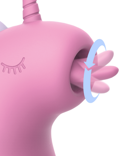 ER – Cupcake Unicorn – Estimulador con lengua rotatoria 360° (Rosa)