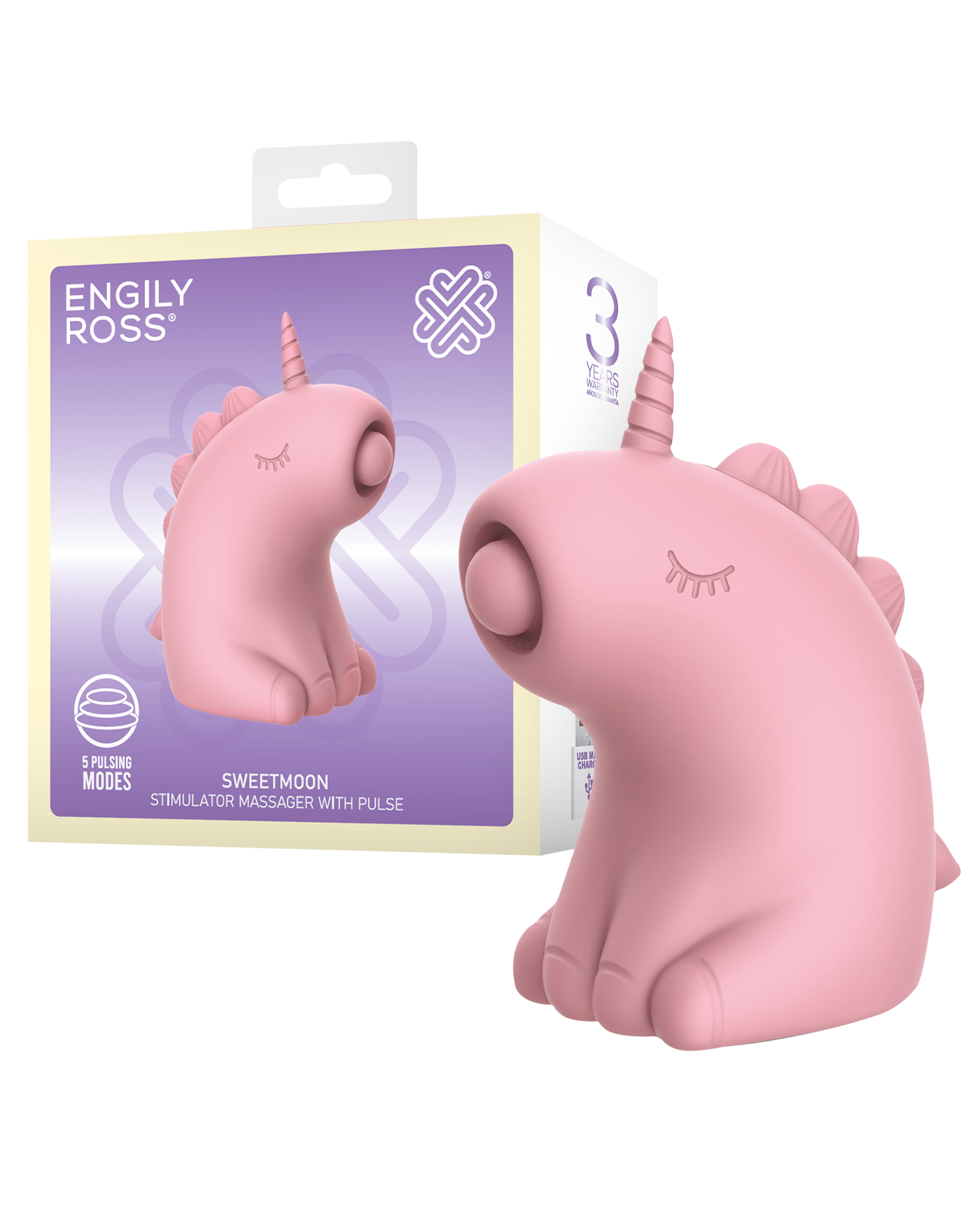 ER – Sweetmoon Unicorn – Estimulador con pulsaciones (Rosa Suave)