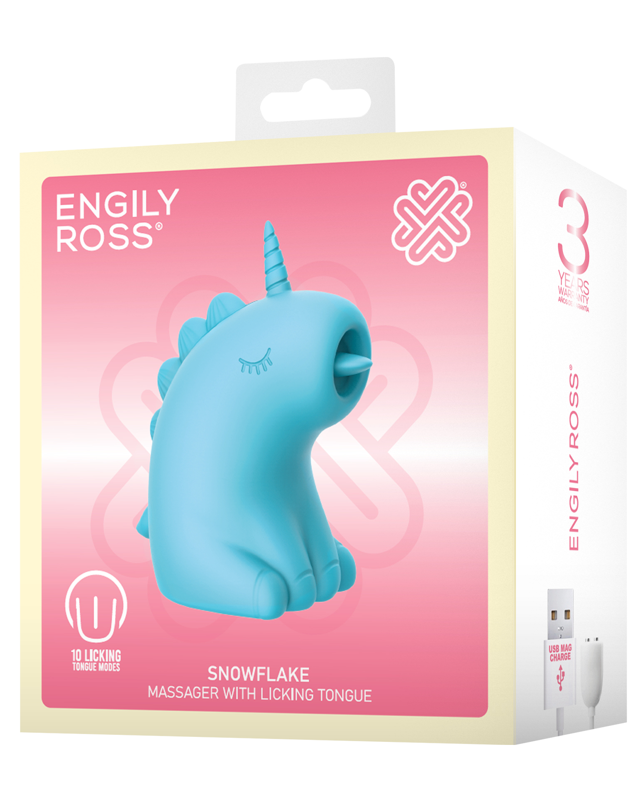 ER – Snowflake Unicorn – Estimulador con lengua vibradora (Azul)