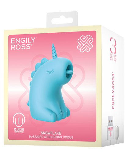 ER – Snowflake Unicorn – Estimulador con lengua vibradora (Azul)
