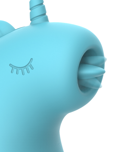 ER – Snowflake Unicorn – Estimulador con lengua vibradora (Azul)