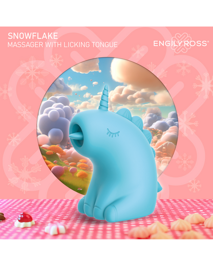 ER – Snowflake Unicorn – Estimulador con lengua vibradora (Azul)