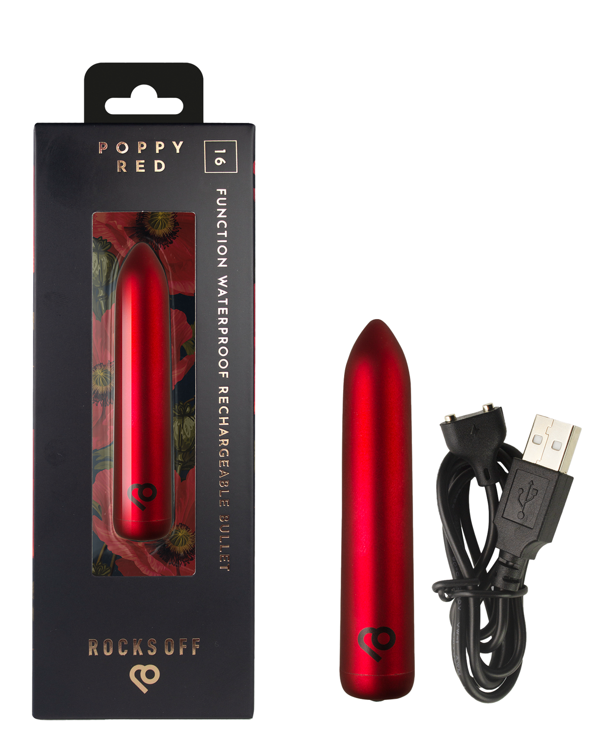 Rocks-Off – Bullet Vibrador Recargable – Mohnrot
