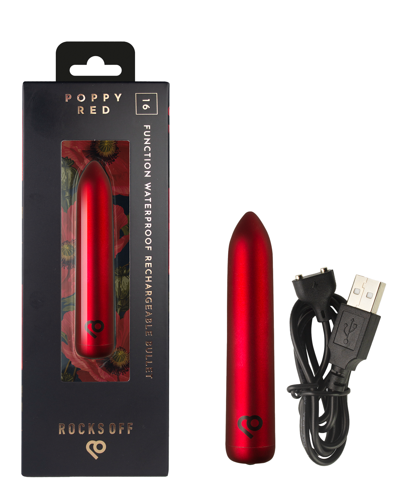 Rocks-Off – Bullet Vibrador Recargable – Mohnrot