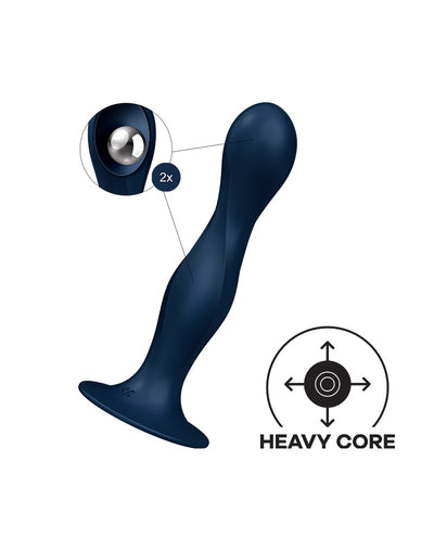 Satisfyer Double Ball-R – Dildo con Bolas Pesadas (Azul Oscuro)