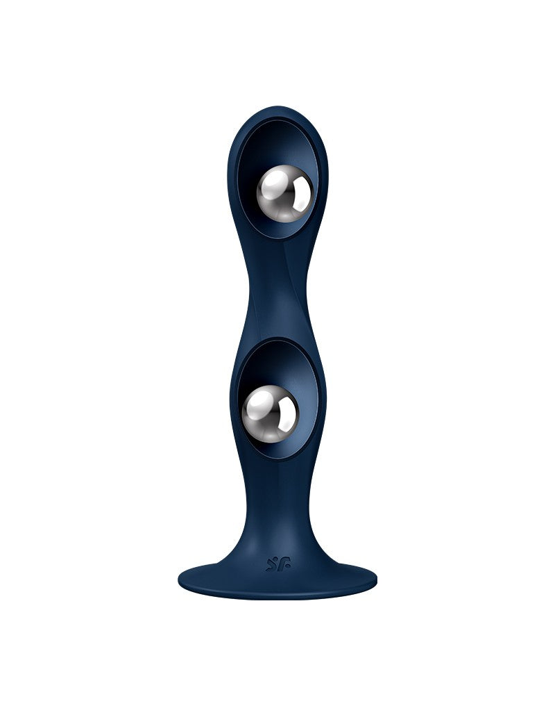 Satisfyer Double Ball-R – Dildo con Bolas Pesadas (Azul Oscuro)