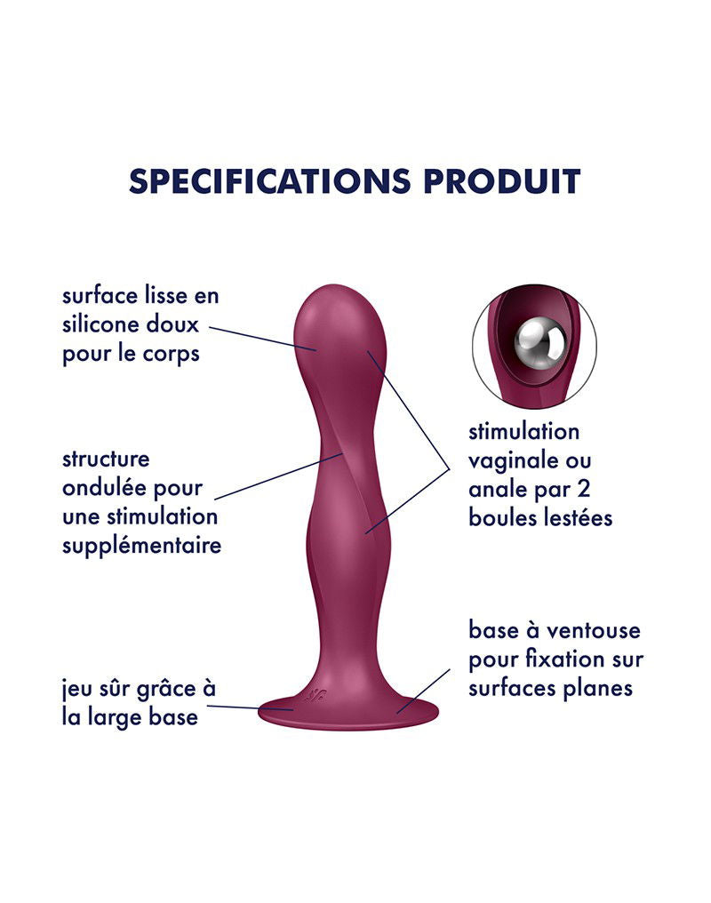 Satisfyer Double Ball-R – Dildo con Bolas Pesadas (Rojo)
