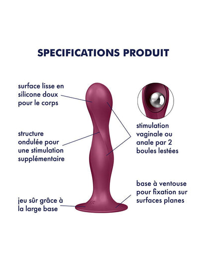 Satisfyer Double Ball-R – Dildo con Bolas Pesadas (Rojo)