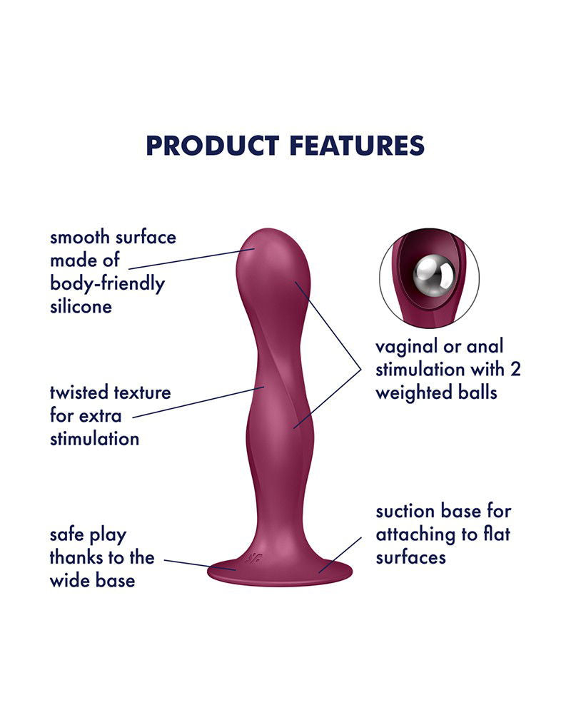 Satisfyer Double Ball-R – Dildo con Bolas Pesadas (Rojo)