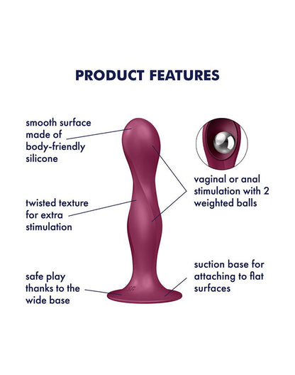 Satisfyer Double Ball-R – Dildo con Bolas Pesadas (Rojo)