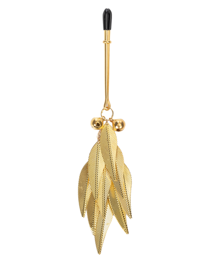 Rimba – Pinzas para Pezones con Plumas Metálicas Doradas